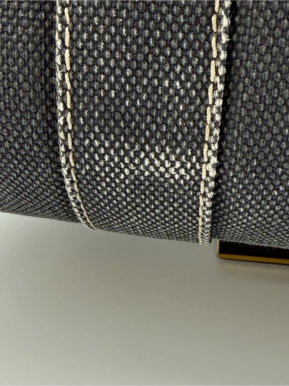 VTG Dooney & Bourke Black Canvas Leather Trim Satchel Bag | Classic Shoulder - Picture 7 of 16